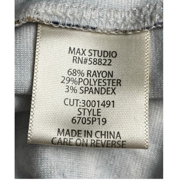 Max Studio Blue Teal Gold Gray Patterned Knit Maxi Skirt Women's Size Large - Picture 7 of 7